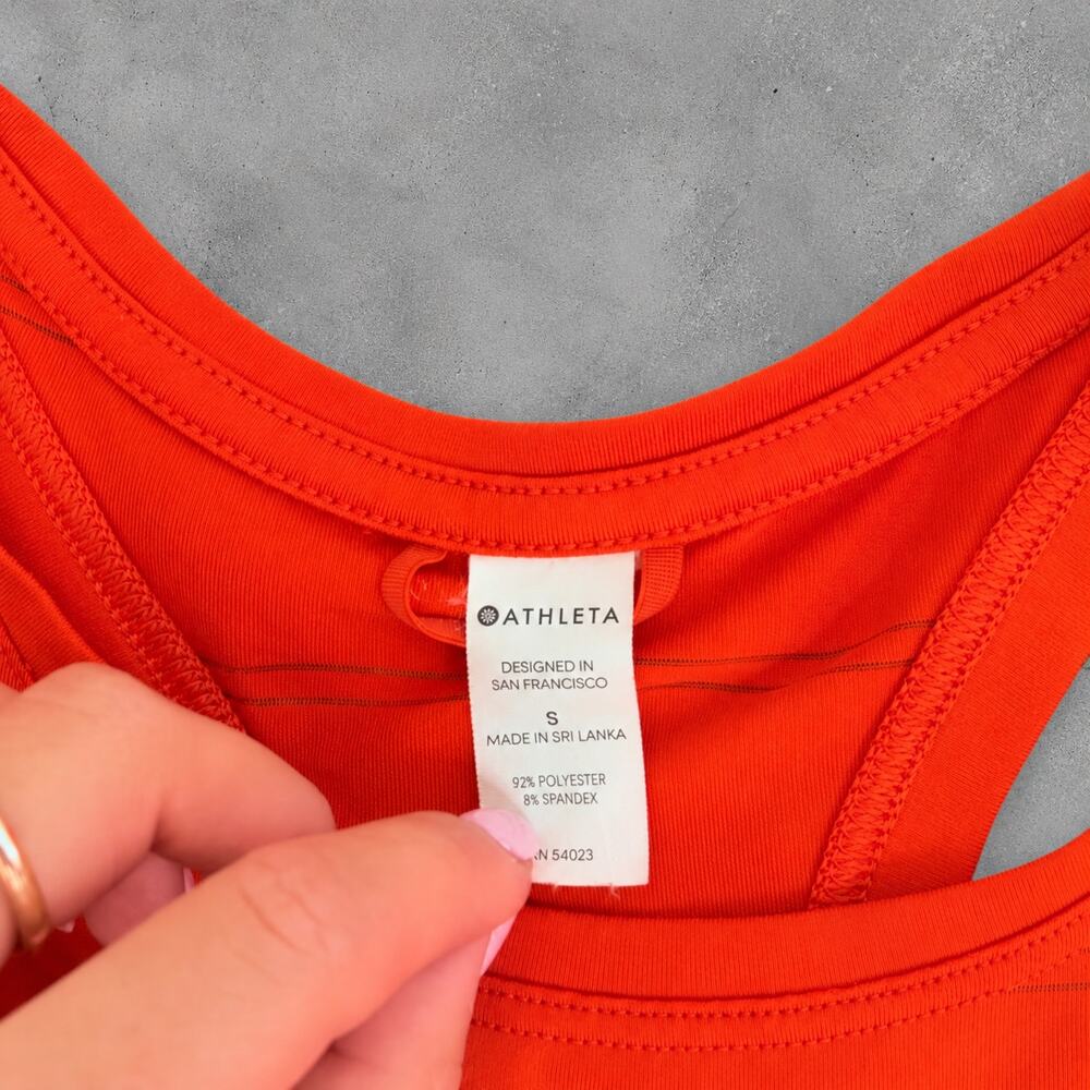 Athleta Orange Striped Racerback Athletic Tank Top - Picture 4 of 4
